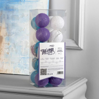 Гирлянда &laquo;Нить&raquo; 5 м с насадками &laquo;Клубки черничные&raquo;, IP20, прозрачная нить, 20 LED, свечение белое, 220 В