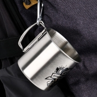 Термокружка, 250 мл, Горы "Мастер К. Любовь приключений", складная ручка, 7 х 7.5 см