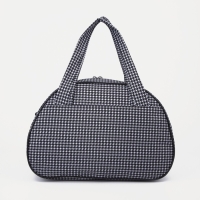 Сумка дорожная женская на молнии, наружный карман, цвет белый/чёрный Сумка дорожная женская на молнии, наружный карман, цвет белый/чёрный