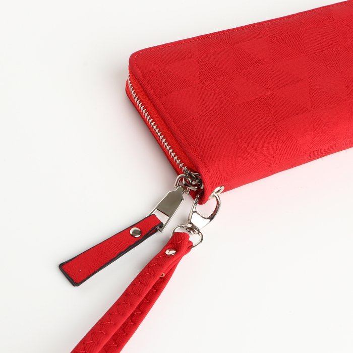 Кошелёк женский на молнии, цвет красный