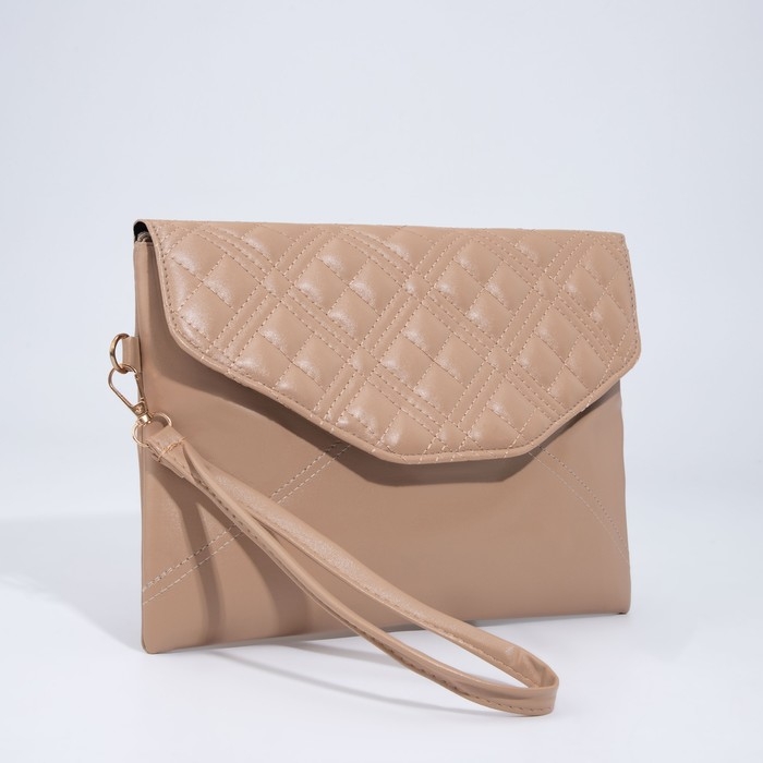 Сумка женская на молнии, цвет бежевый