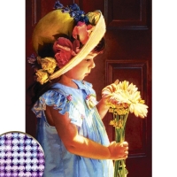 Алмазная мозаика с частичным заполнением на холсте &laquo;Девочка&raquo;, 15 х 21 см