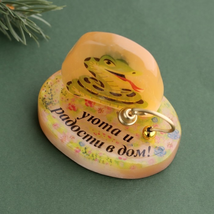 Новый год. Сувенир Новый год. Сувенир "Уюта и радости в дом! 2025", с колокольчиком, селенит, 6х6х4,5 см