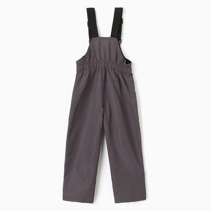 Полукомбинезон утеплённый для девочек, цвет серый, рост 98 см