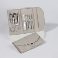 Набор маникюрный «Люси», 10 предметов, кожзам-чехол, цвет серый Набор маникюрный «Люси», 10 предметов, кожзам-чехол, цвет серый