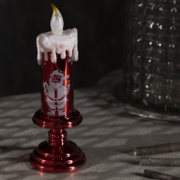 Светодиодная фигура &laquo;Свеча с Дедом Морозом&raquo; 7 &times; 20 &times; 7 см, пластик, батарейки АААх2 (не в комплекте), свечение тёплое белое