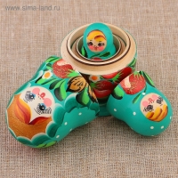 Матрёшка &laquo;Земляничка&raquo;, голубое платье, 3 кукольная, 10-12 см