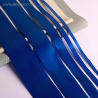 Набор атласных лент, 5 шт, размер лент: 6/10/20/40/50 мм × 23 ± 1 м, цвет синий Набор атласных лент, 5 шт, размер лент: 6/10/20/40/50 мм × 23 ± 1 м, цвет синий