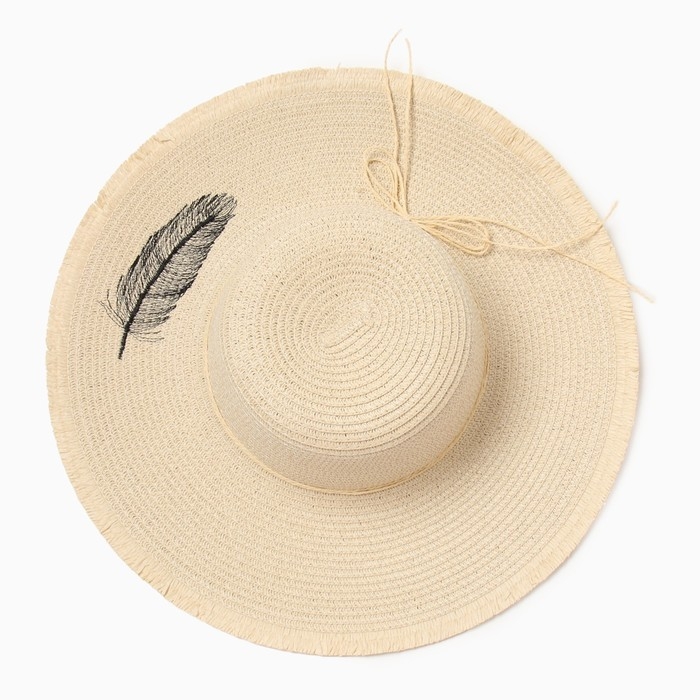 Шляпа женская MINAKU, цвет молочный, р-р 58 Шляпа женская MINAKU, цвет молочный, р-р 58