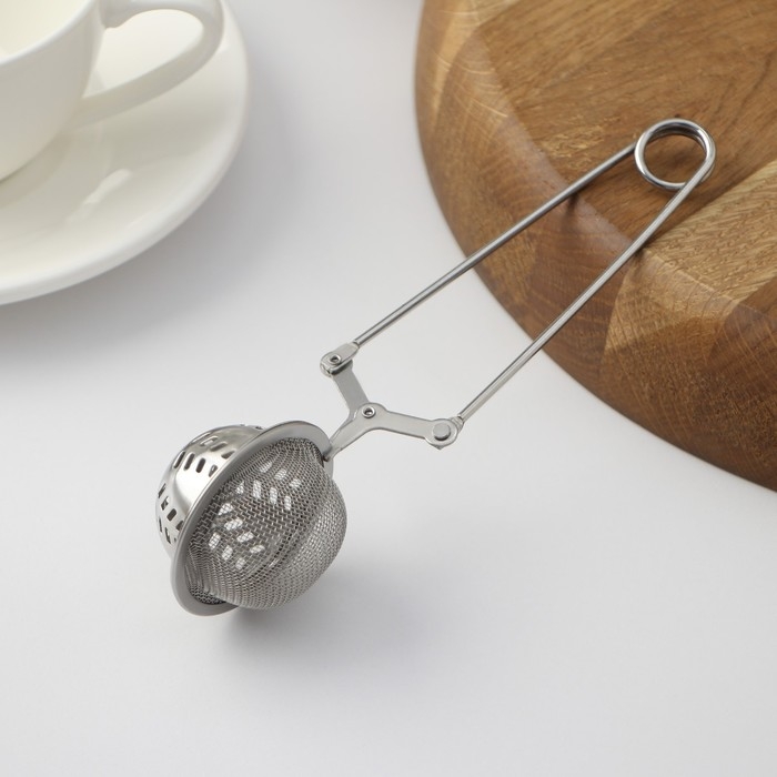 Ситечко для чая Доляна &laquo;Ёлочка&raquo;, 16,5 см, цвет серебристый