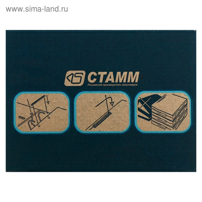Набор механизмов для скоросшивания СТАММ, пластик, 100 шт., синие