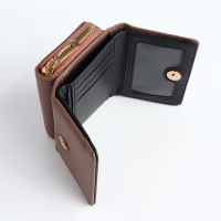 Кошелёк женский на кнопке, цвет коричневый Кошелёк женский на кнопке, цвет коричневый