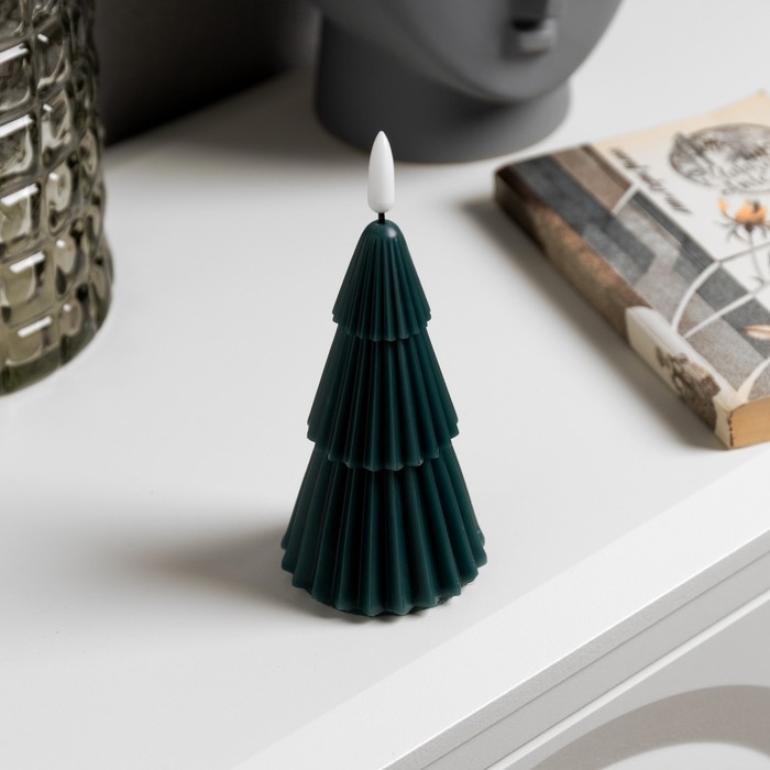 Светодиодная свеча «Ёлка зелёная» 7 × 15.5 × 7 см, воск, батарейка CR2032 (в комплекте), свечение тёплое белое Светодиодная свеча «Ёлка зелёная» 7 × 15.5 × 7 см, воск, батарейка CR2032 (в комплекте), свечение тёплое белое
