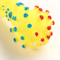 Игрушка пищащая "Гантель малая" для собак, 12,5 см, жёлтая