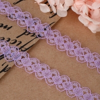 Кружево капроновое, 15 мм &times; 10 &plusmn; 1 м, цвет светло-сиреневый