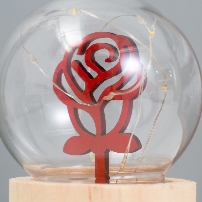 Ночник &laquo;Шар-роза&raquo; LED 3хAG10 шар 8см 6,5х6,5х11,5см