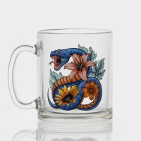 Кружка стеклянная чайная &laquo;Цветы и змеи&raquo;, 320 мл, МИКС