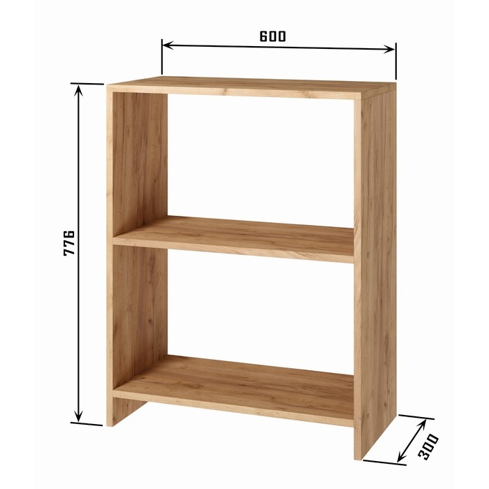 Стеллаж 600, 600х300х776, Квадро/Дуб золотой крафт