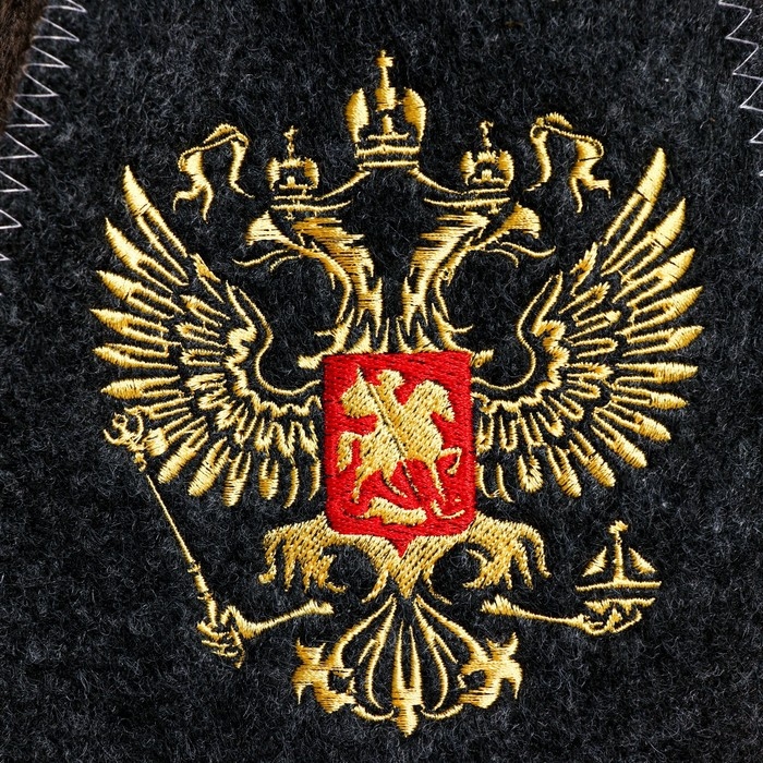 Шапка для бани  "Герб. Горд быть русским" с вышивкой