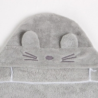 Полотенце с капюшоном Крошка Я, цвет серый, 67х120 см, 100% п/э, 280 г/м2 Полотенце с капюшоном Крошка Я, цвет серый, 67х120 см, 100% п/э, 280 г/м2