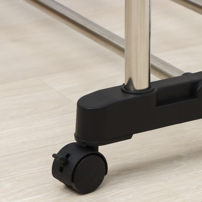 Стойка - вешалка напольная для одежды Доляна, телескопическая, 2 перекладины, подставка для обуви, 80&times;43&times;90(160) см