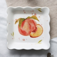 Тарелка глубокая керамическая «Летний день», 14 х 14 см, цвет белый Тарелка глубокая керамическая «Летний день», 14 х 14 см, цвет белый