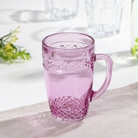Кружка стеклянная, 400 мл, цвет и текстура МИКС