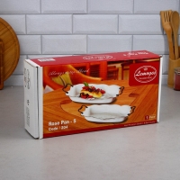 Блюдо &laquo;Роза&raquo;, 1.8 л, прямоугольное, золотая обводка, фарфор, Иран