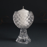 Подсвечник стекло на 1 свечу d=3 см "Ромбы" прозрачный 8х8х11 см Подсвечник стекло на 1 свечу d=3 см "Ромбы" прозрачный 8х8х11 см