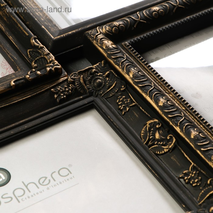 Фоторамка пластик на 9 фото 10х15 см Фоторамка пластик на 9 фото 10х15 см "Семейная" под бронзу 49х49 см