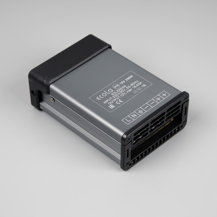 Блок питания Ecola для светодиодной ленты 12 В, 200 Вт, IP53 Блок питания Ecola для светодиодной ленты 12 В, 200 Вт, IP53