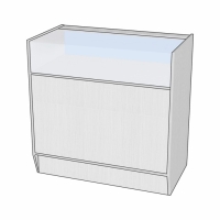 Прилавок ПЭ-3, 900&times;500&times;900, ЛДСП, стекло, цвет белый