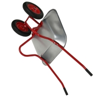 Тачка садовая, двухколёсная: груз/п 120 кг, объём 85 л, красные ручки