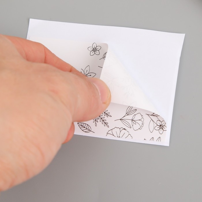 Наклейка бумага благодарность Наклейка бумага благодарность "Разнотравье и цветы" набор 50 шт 8х5 см