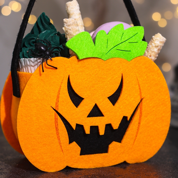 Корзинка декоративная &laquo;Тыква на Хэллоуин&raquo;, 6 &times; 15,5 &times; 19 см