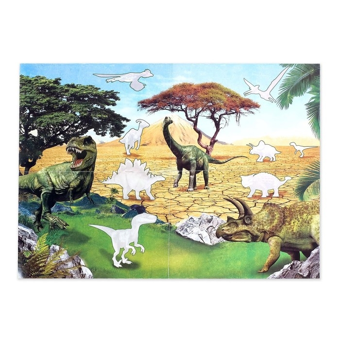 Активити книга с наклейками и растущими игрушками &laquo;Динозавры&raquo;, 12 стр.