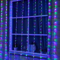 Гирлянда &laquo;Водопад&raquo; 2 &times; 3 м, IP44, прозрачная нить, 800 LED, свечение мульти, 8 режимов, 220 В