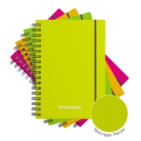 Тетрадь А6 на спирали, 80 листов в клетку, ErichKrause Neon, пластиковая обложка, на резинке, блок офсет 100% белизна, МИКС Тетрадь А6 на спирали, 80 листов в клетку, ErichKrause Neon, пластиковая обложка, на резинке, блок офсет 100% белизна, МИКС