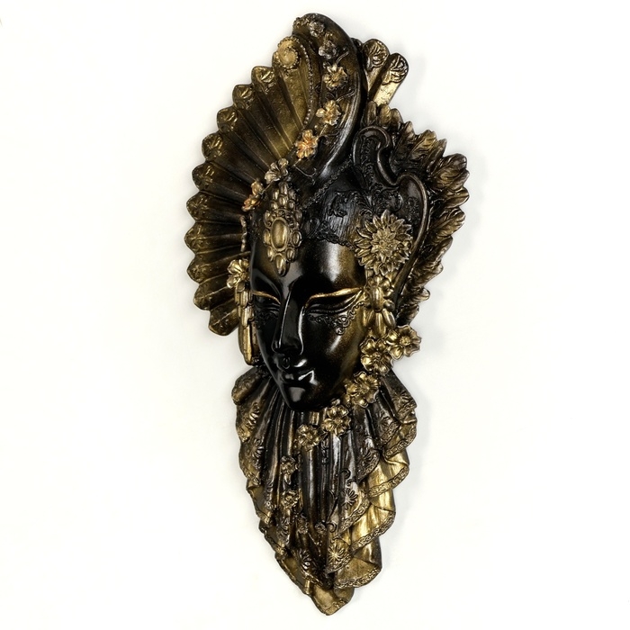 Панно "Маска 1" черное с позолотой, 30см