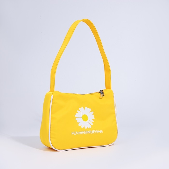 Сумка молодёжная на молнии, цвет жёлтый