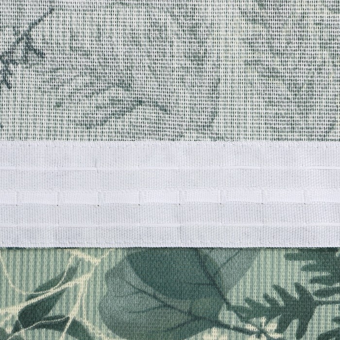 Шторы для кухни Доляна "Лесная прохлада" 146х180 см - 2 шт, подхваты - 2 шт, 50% хлопок, 50% пэ