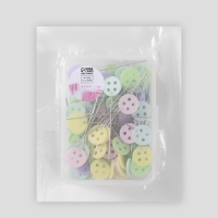 Булавки для квилтинга «Пуговки», 46 мм, 100 шт, цвет разноцветный Булавки для квилтинга «Пуговки», 46 мм, 100 шт, цвет разноцветный