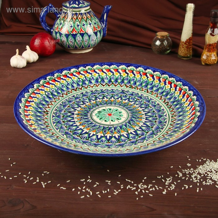 Ляган круглый Риштанская Керамика, 41см МИКС Ляган круглый Риштанская Керамика, 41см МИКС