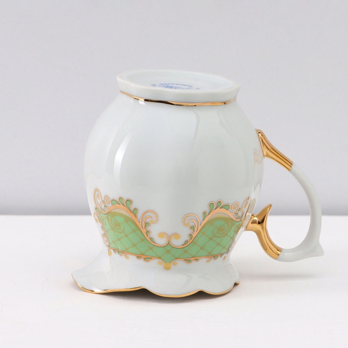 Сервиз кофейный фарфоровый &laquo;Симфония&raquo;, 15 предметов: кофейник 800 мл, сахарница 400 мл, сливочник 180 мл, чашка кофейная 110 мл, блюдце d=12 см