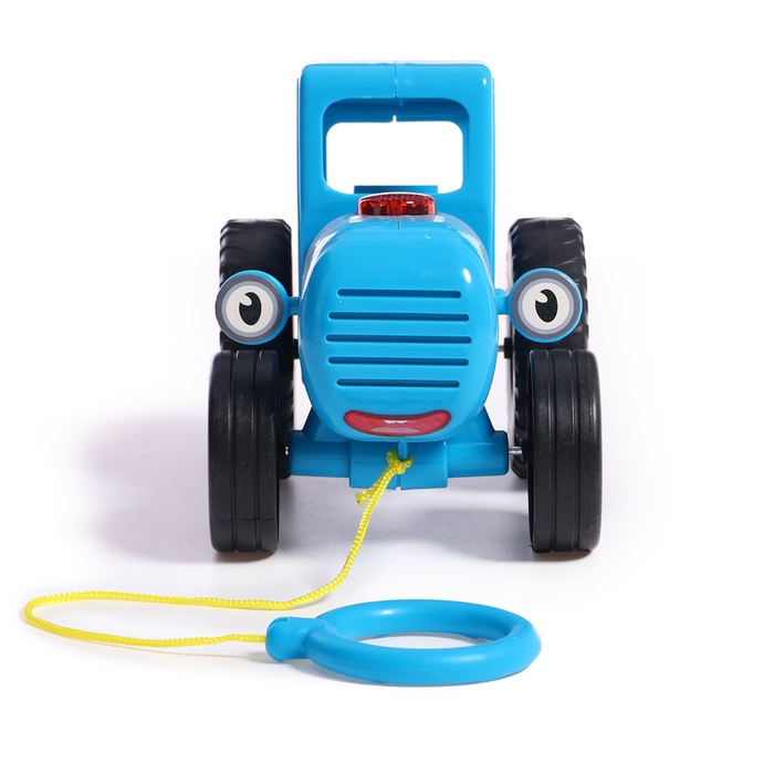 Музыкальная каталка детская на верёвке &laquo;Синий трактор&raquo;, 20 песен, стихов звуков, свет