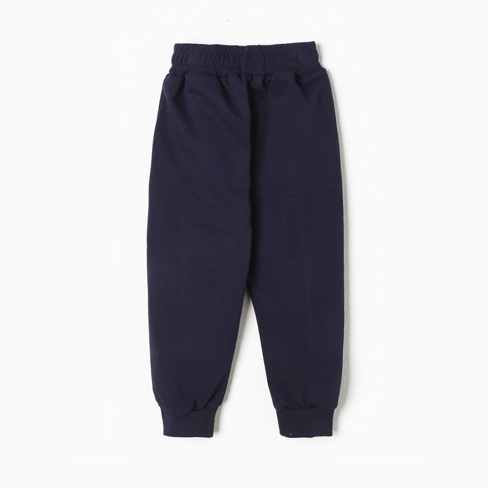 Брюки спортивные для девочек, цвет тёмно-синий, рост 116-122 см
