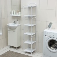 Стеллаж напольный шестиярусный, 29×29×158,5 см, цвет белый Стеллаж напольный шестиярусный, 29×29×158,5 см, цвет белый