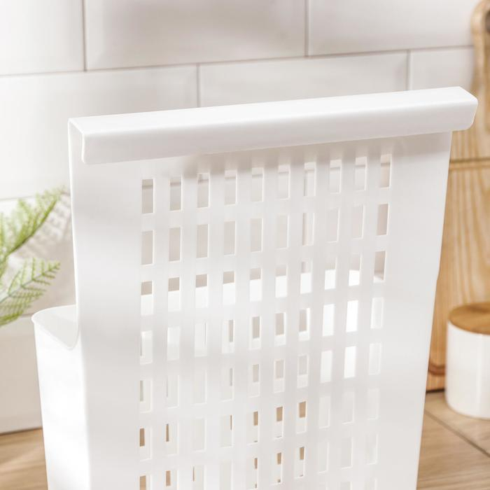 Корзина для хранения подвесная на дверцу, 25&times;13&times;36 см, цвет белый