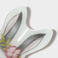 Блюдо стеклянное сервировочное Доляна «Цветочный кролик», 21×13,5×1,8 см Блюдо стеклянное сервировочное Доляна «Цветочный кролик», 21×13,5×1,8 см