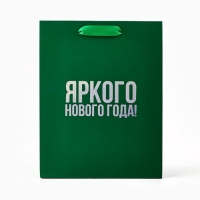 Пакет подарочный новогодний &laquo;Яркого Нового года&raquo;, голография, MS 18 х 10 х 23 см